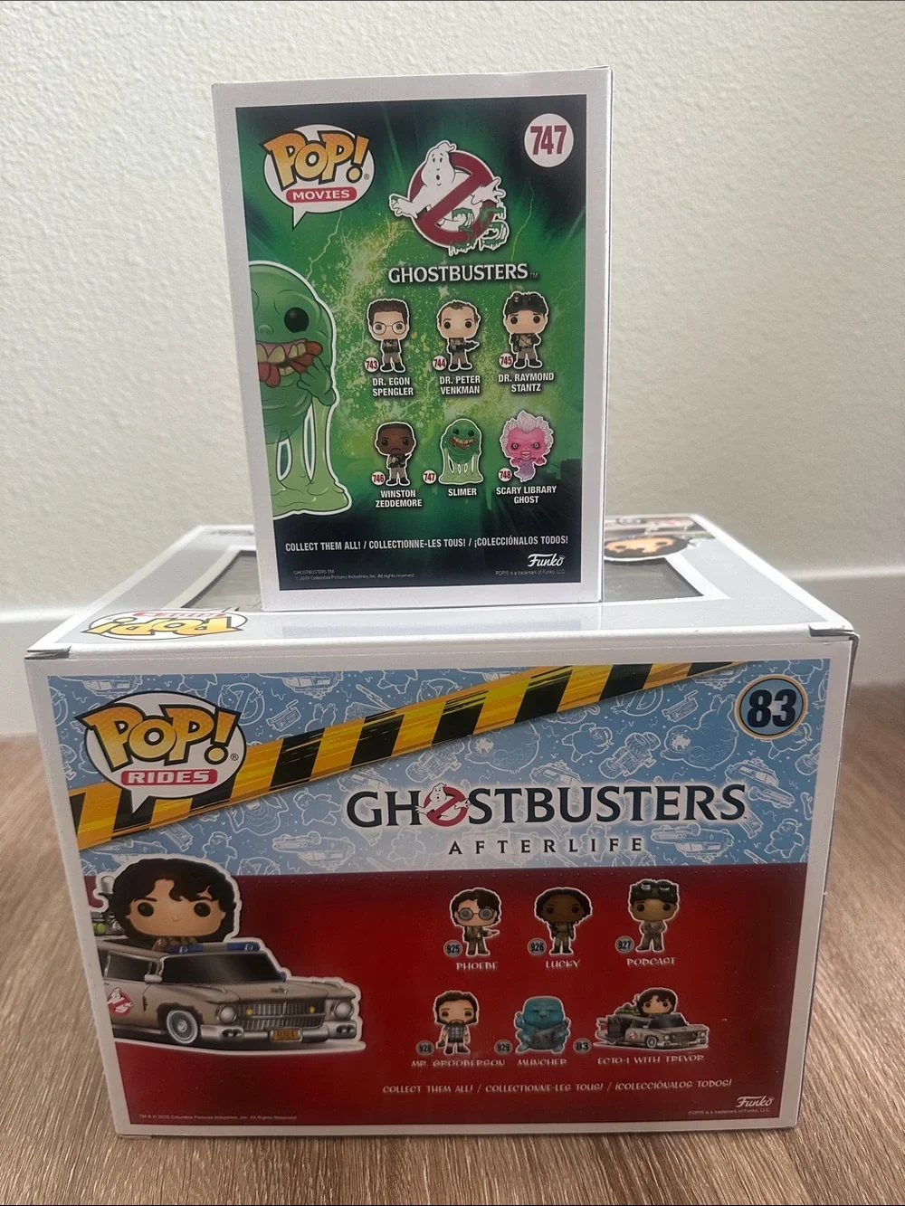 Funko Pop Ghost Busters set - Ecto-1 with Trevor & Slimer